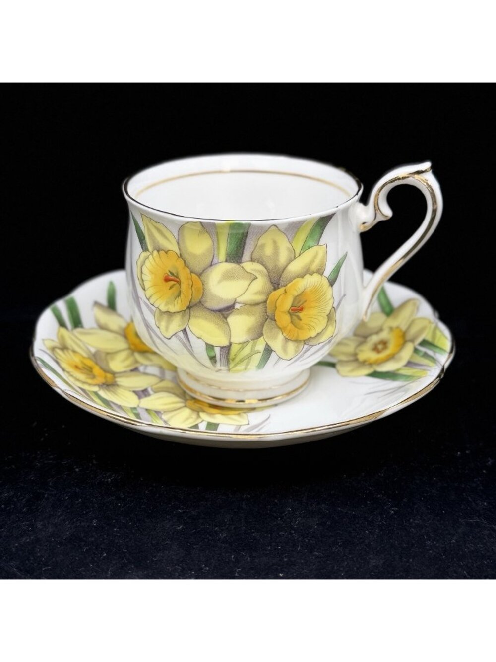 Royal Albert Daffodil Tea Cup & Saucer Flower of the Month Bone China England #3